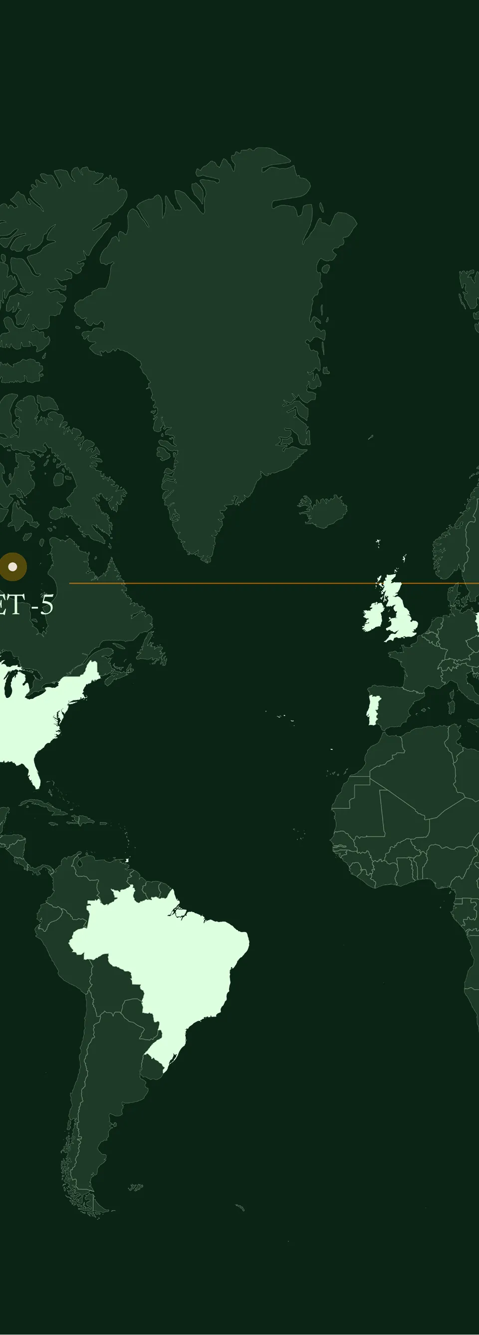 Map highlights countries including the USA, Brazil, UK, and Portugal in light color across the Atlantic Ocean region.