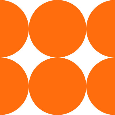 Pattern of orange solid circles arranged in a grid with black spaces between them.