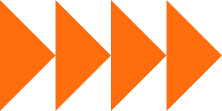 Four orange right-pointing triangles arranged side by side against a white background.