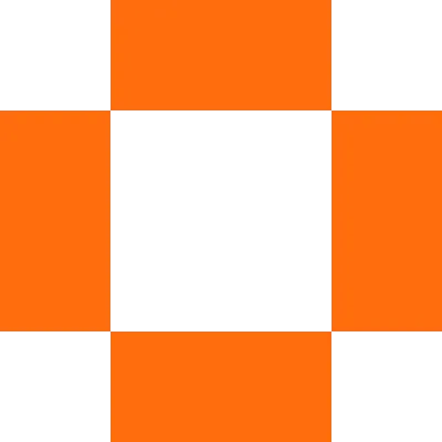 Checkerboard pattern with black and bright orange squares arranged alternately.