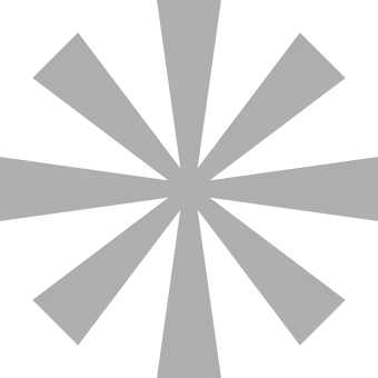 Gray gear-shaped icon with eight equally spaced spokes on a white background.
