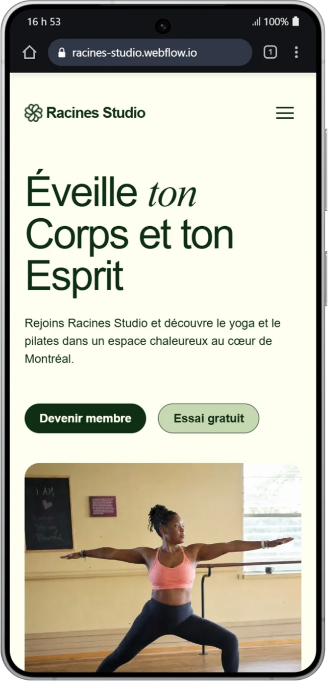 Démo ForgeBoxe — version cellulaire responsive