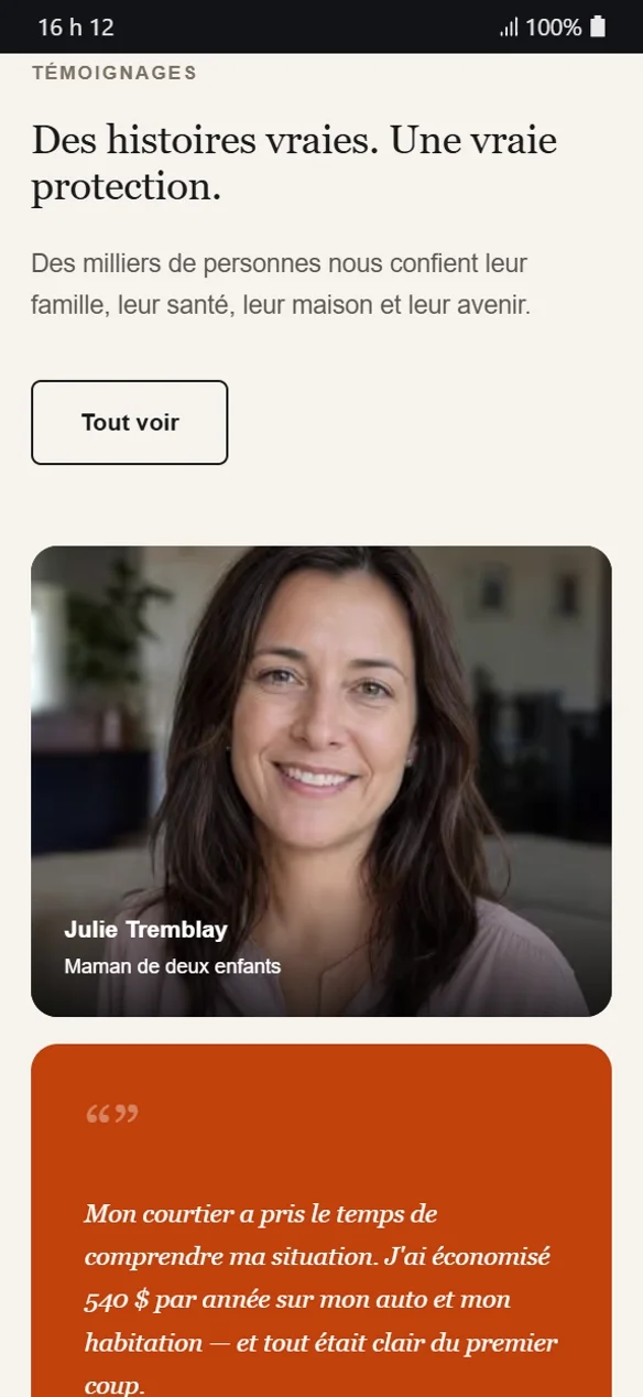Démo ForgeBoxe sur cellulaire — le parcours vu sur téléphone
