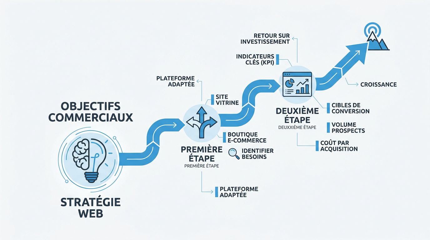 Planification stratégique des objectifs commerciaux pour la création d'un site web de PME au Québec