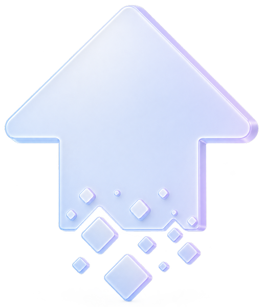 Glass arrow pointing up