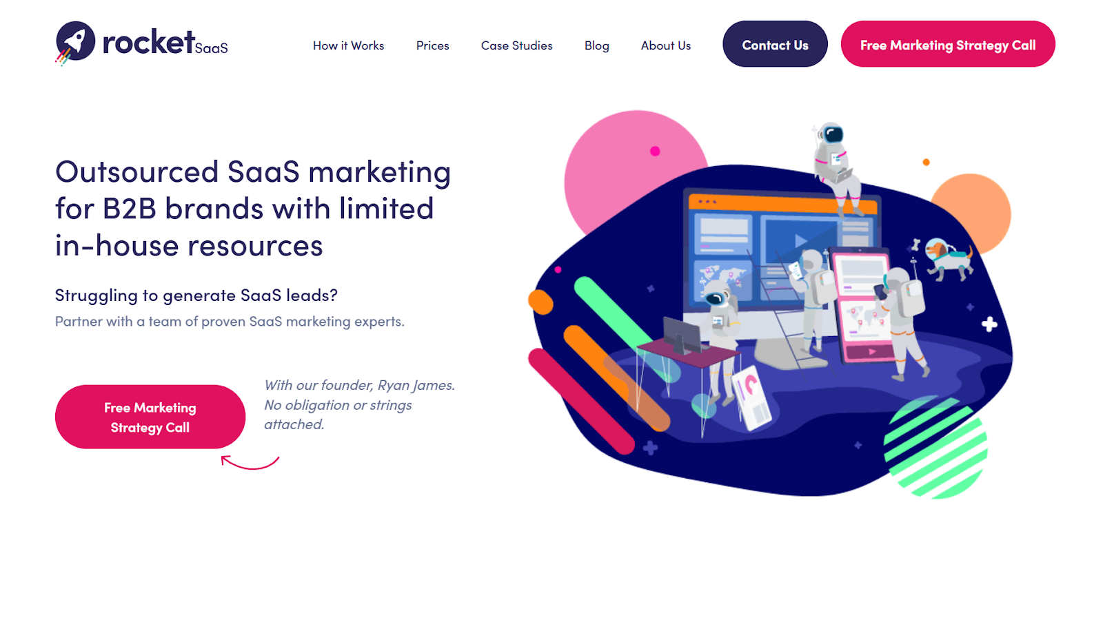 Rocket SaaS website screenshot.