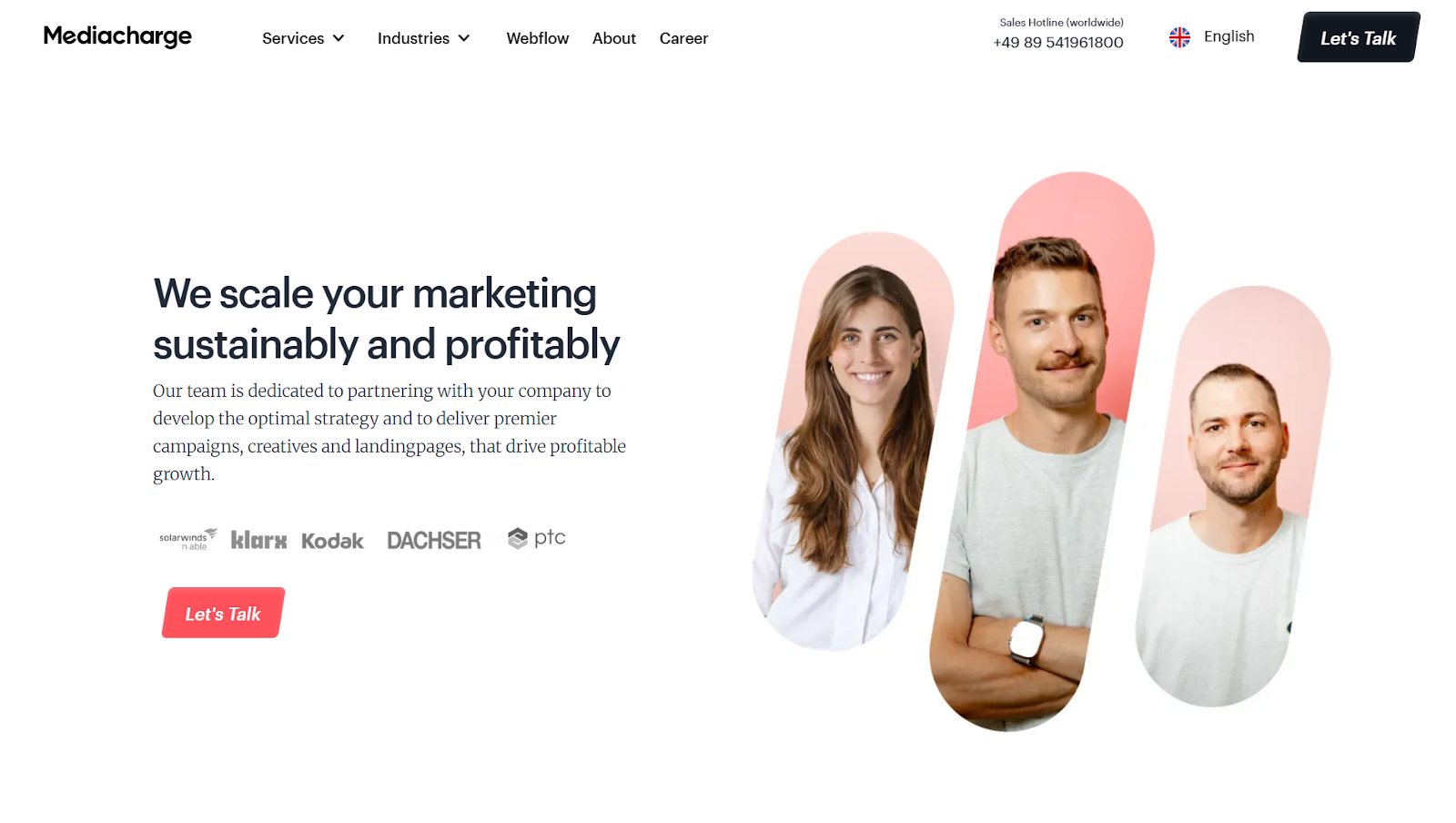 Mediacharge website screenshot.