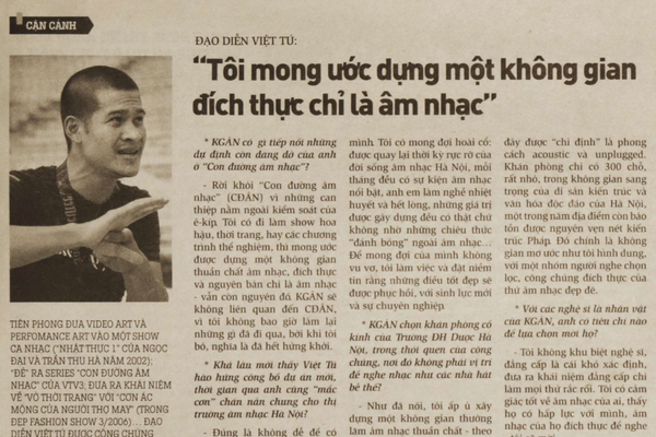 Đạo diễn Việt Tú: "Tôi mong ước dựng một không gian đích thực chỉ là âm nhạc"