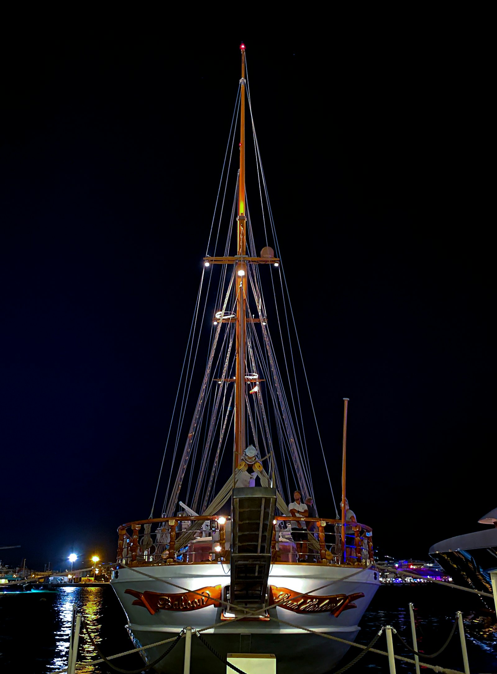 Ibiza harbour at night