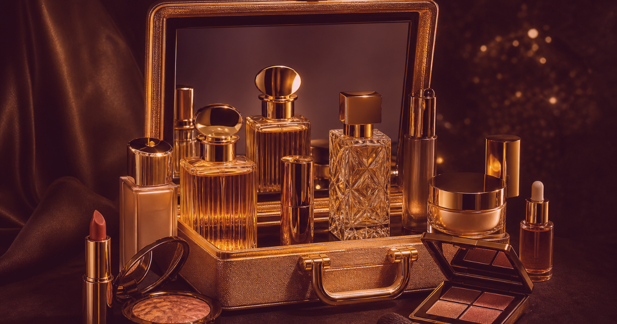 Coffret beauté vanity doré 10 produits
