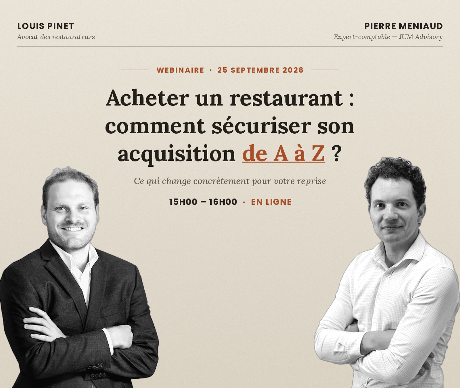 Reprise de restaurant : le webinaire d'un avocat et d'un expert-comptable pour négocier le prix de cession