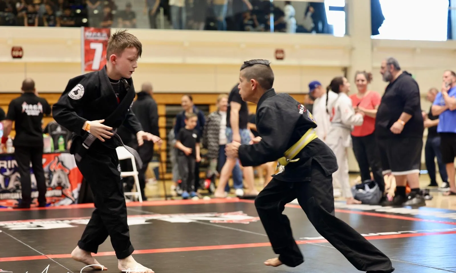 KD MMA athletes competing in a martial arts match