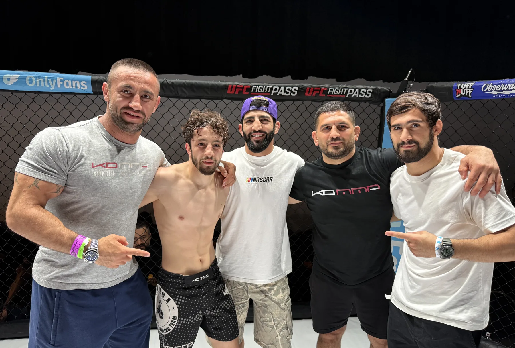 KD MMA coaches and team inside the cage at the Glendale academy