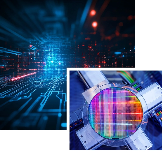 Modern technology and semiconductor chip imagery representing Pruvent's practical approach