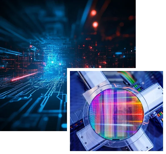 Modern technology and semiconductor chip imagery representing Pruvent's practical approach