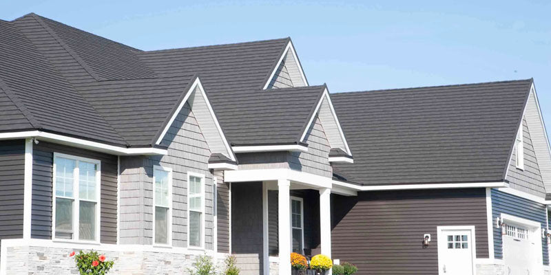 Modern residential home in Cleveland, Ohio featuring a Tilcor stone coated roof
