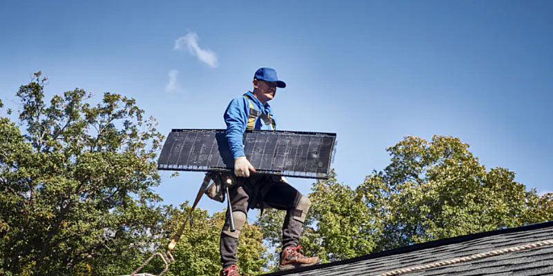 Professional roofer working on a Dayton Ohio home