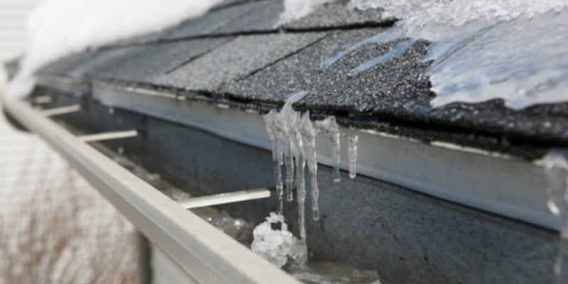 Frozen gutters and downspouts