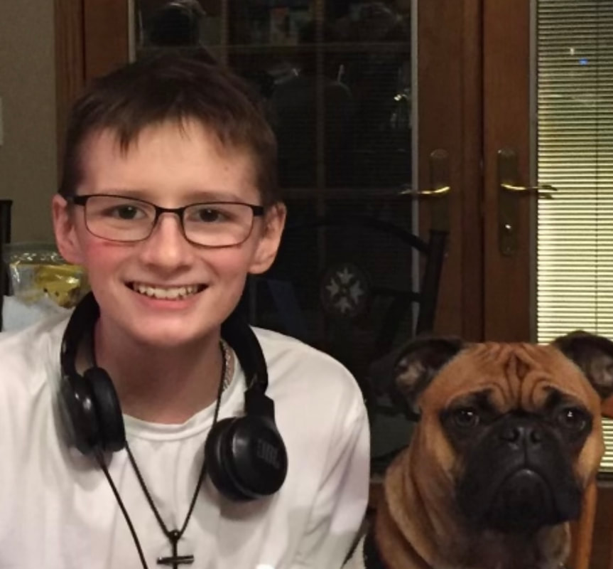 Dylan Lewis and his dog