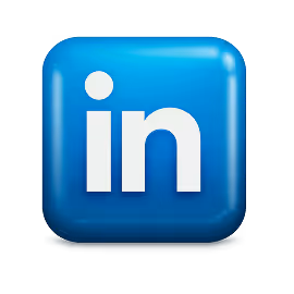 LinkedIn logo icon with white letters on a blue rounded square background.