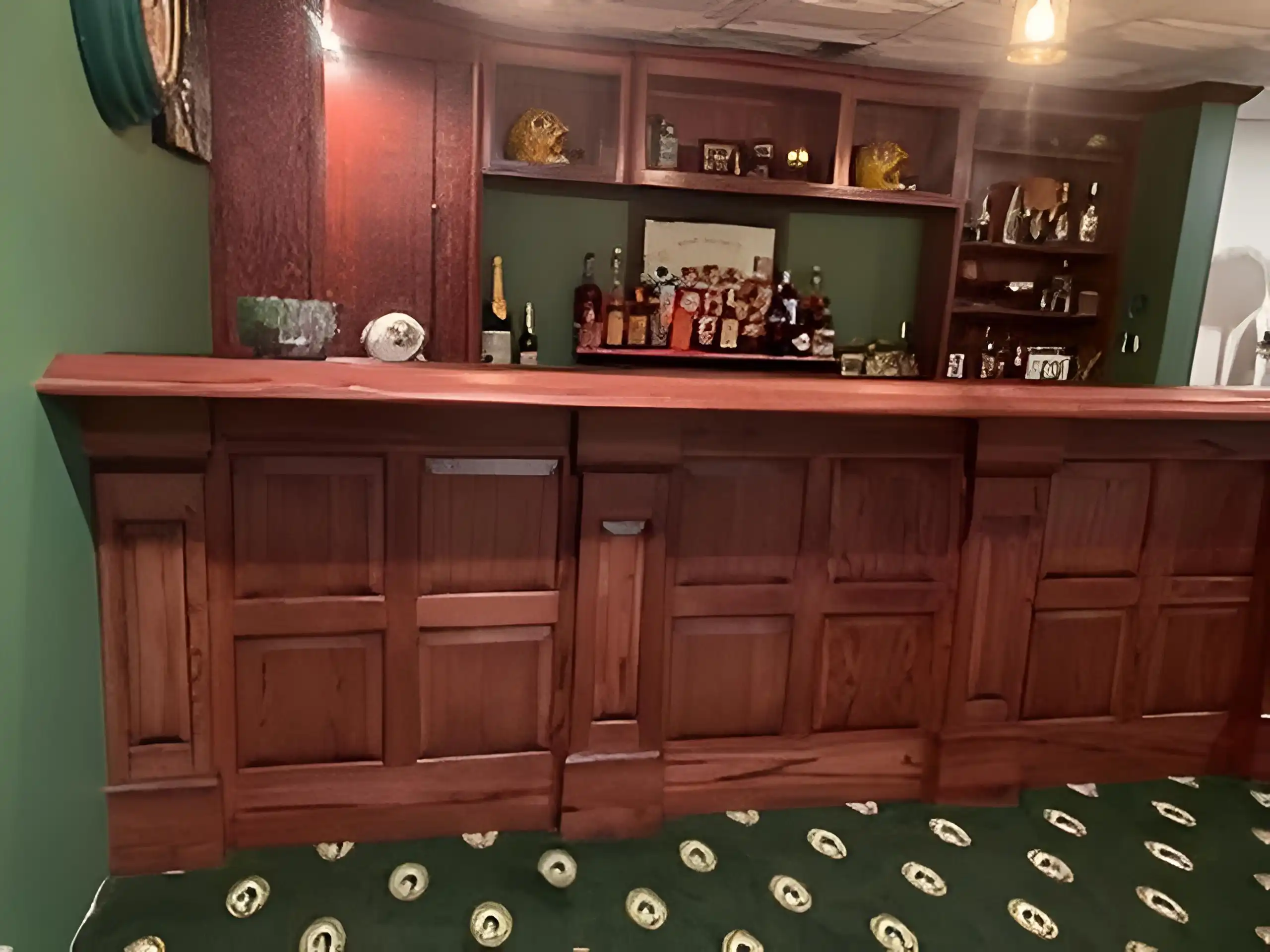 A custom red oak bar build.