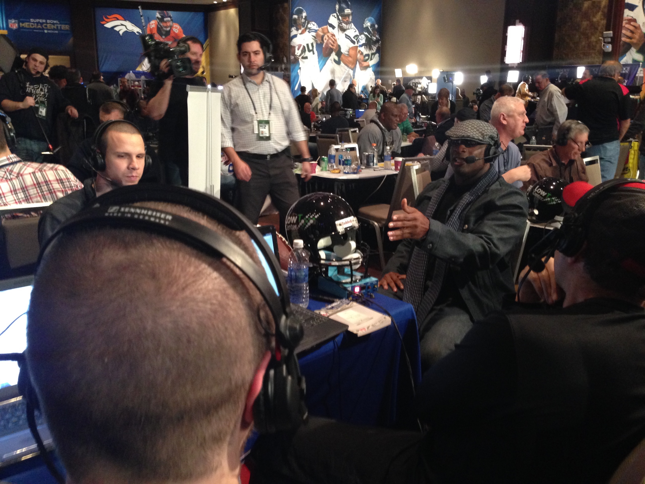 Filming at Super Bowl Radio Row