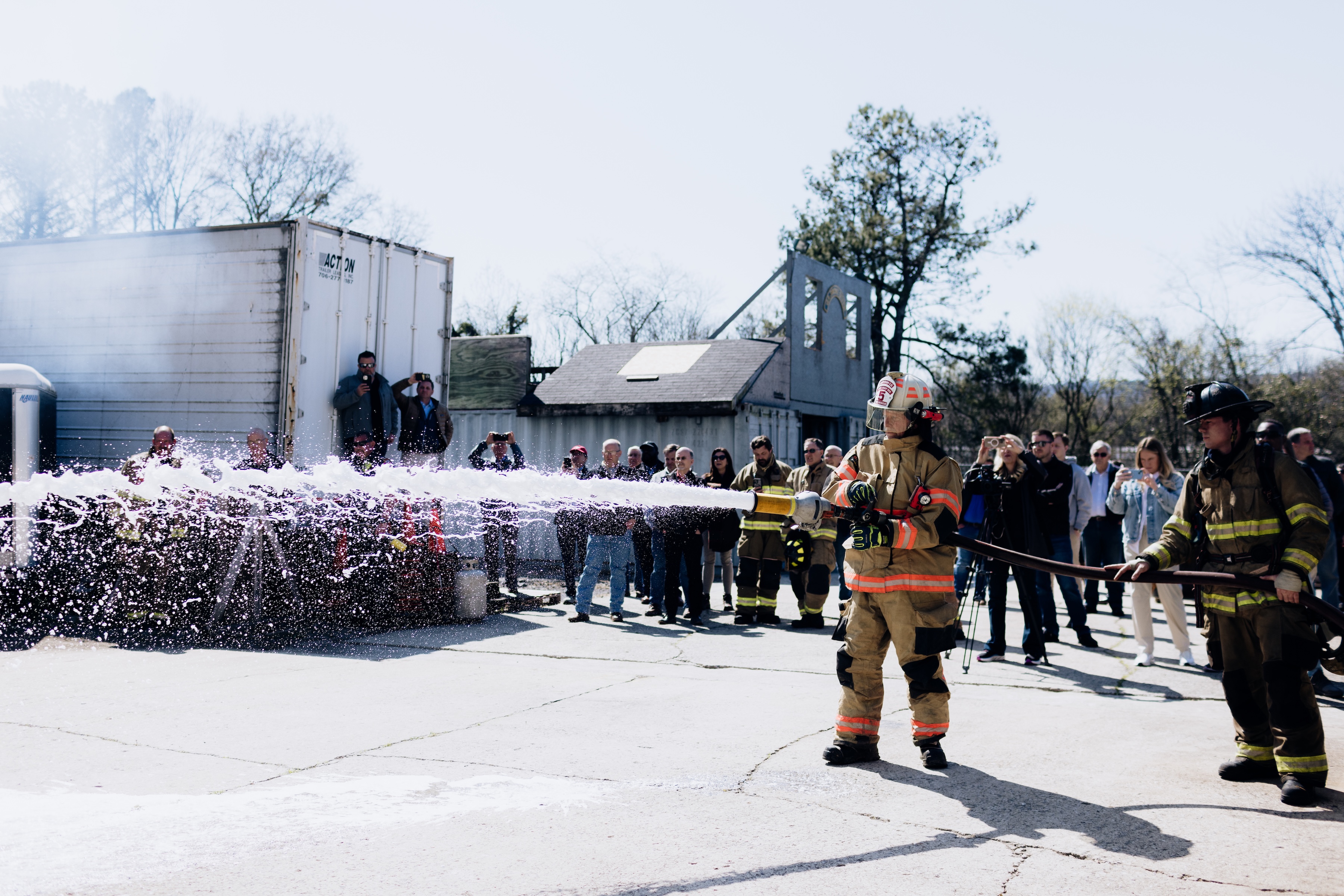 SOYFOAM firefighting foam demonstration for U.S. Soy, photographed by Rushmore