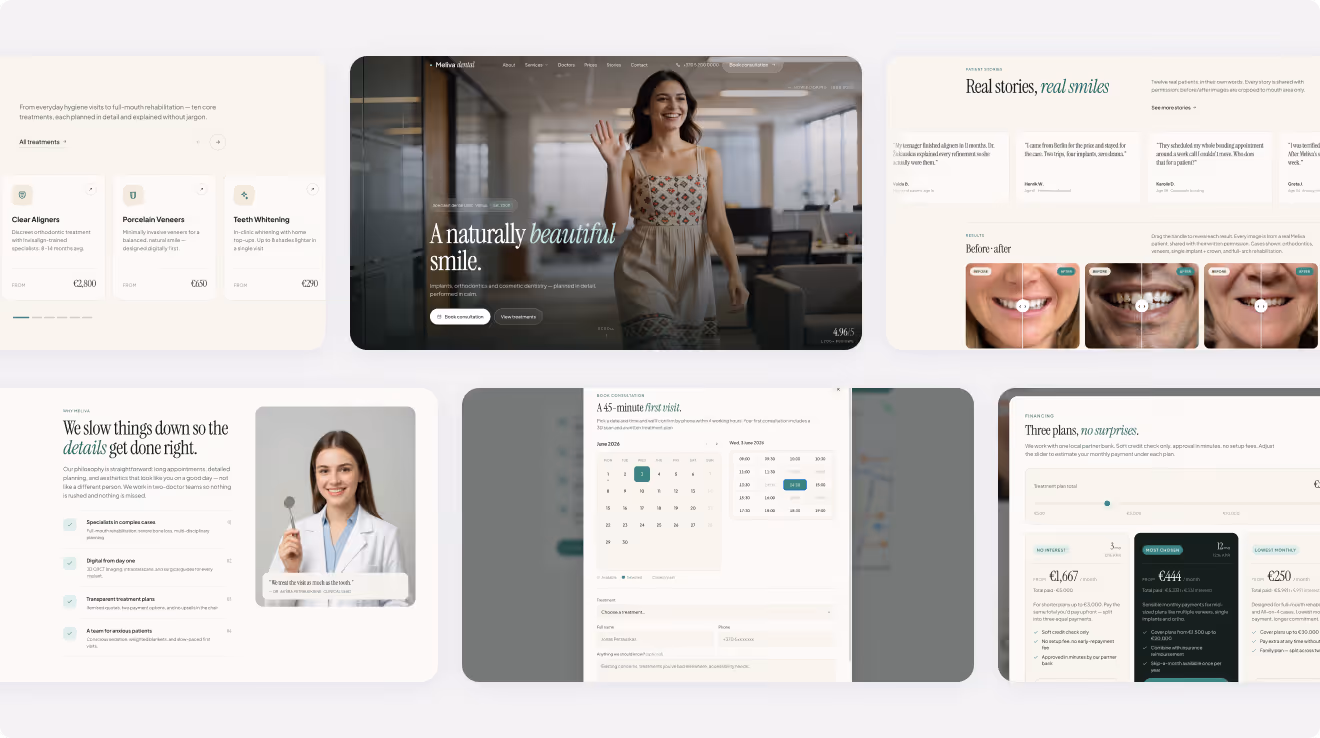 Meliva dental website design