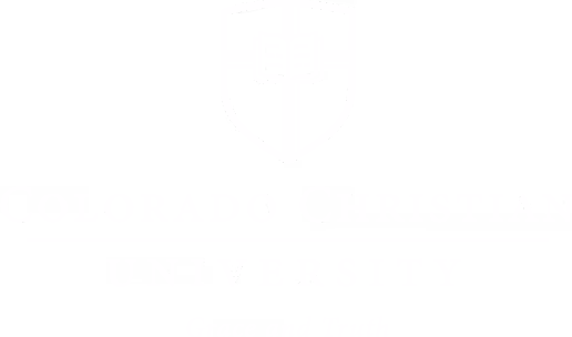 Covenant Christian University logo with a shield featuring a cross.