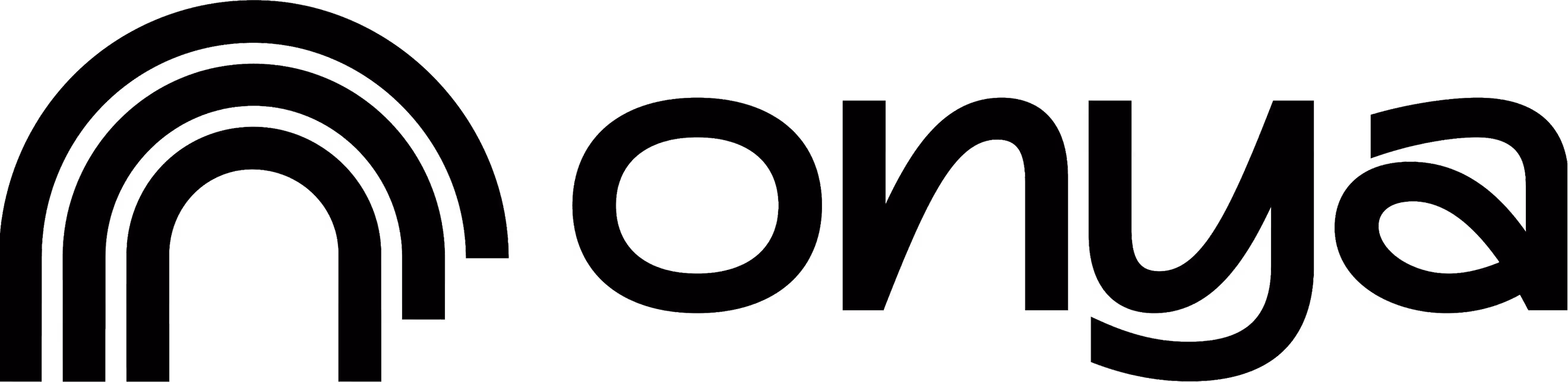 Onya company logo with stylized rainbow and company name.
