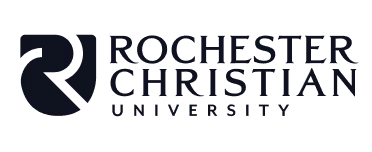 Rochester Christian University logo with stylized R and C letters.