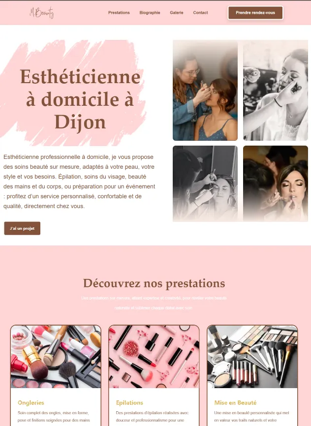 Maquette d'un site vitrine réalisé par Elix Marketing