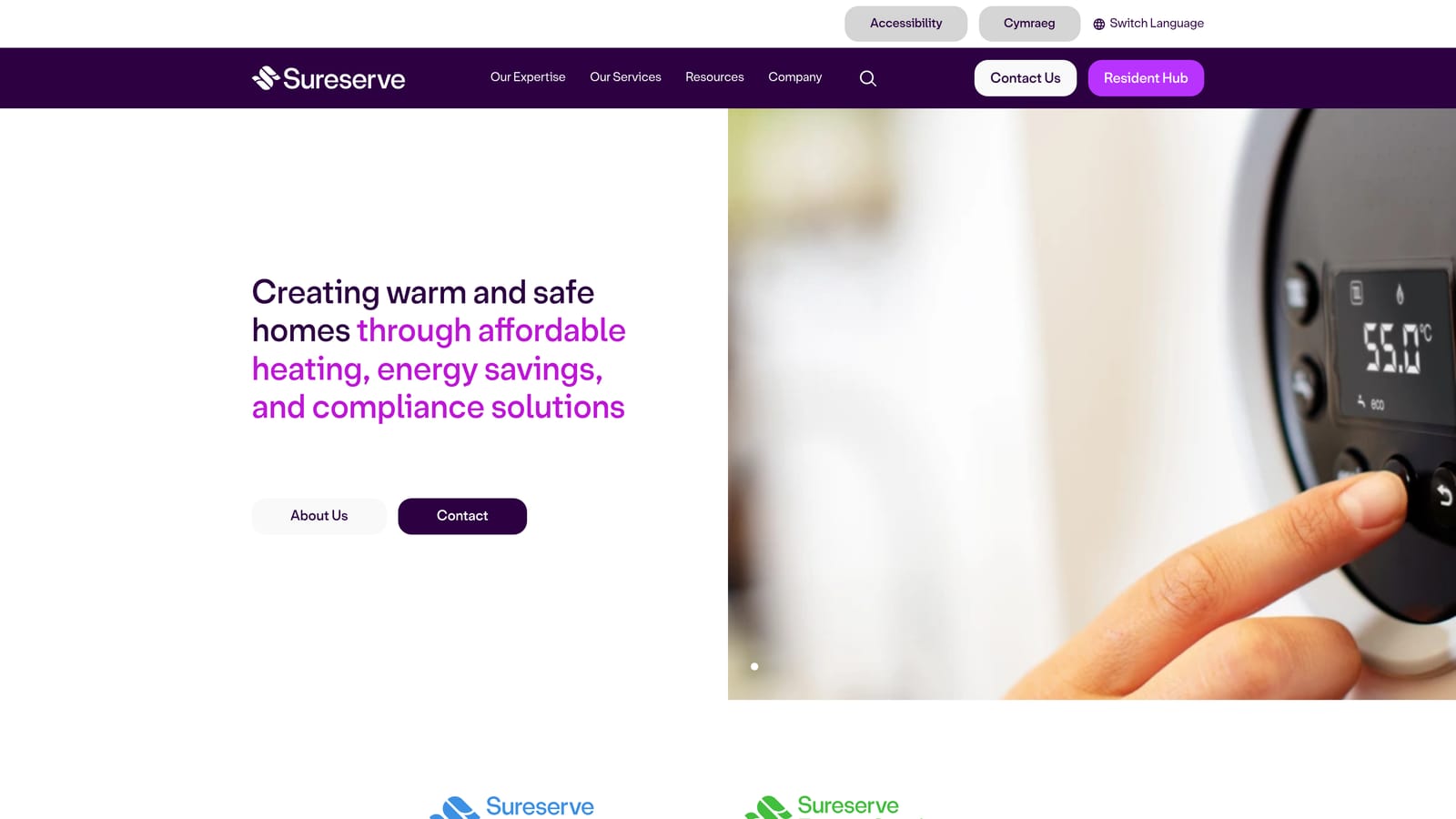 Screenshot of Sureserve Group website