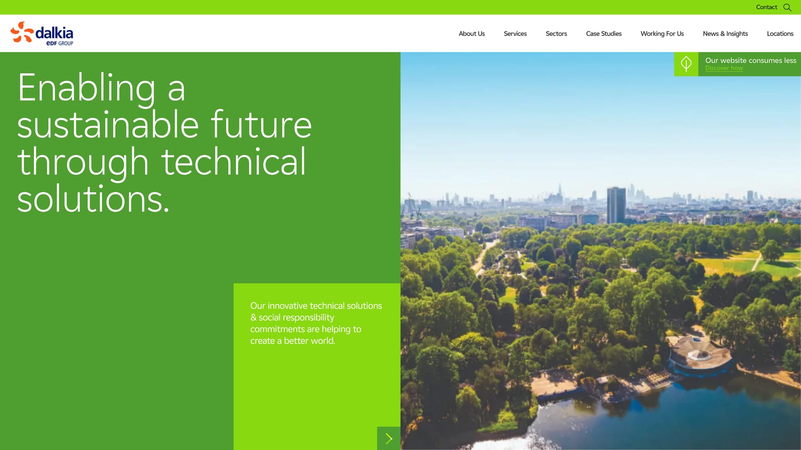Screenshot of Dalkia website