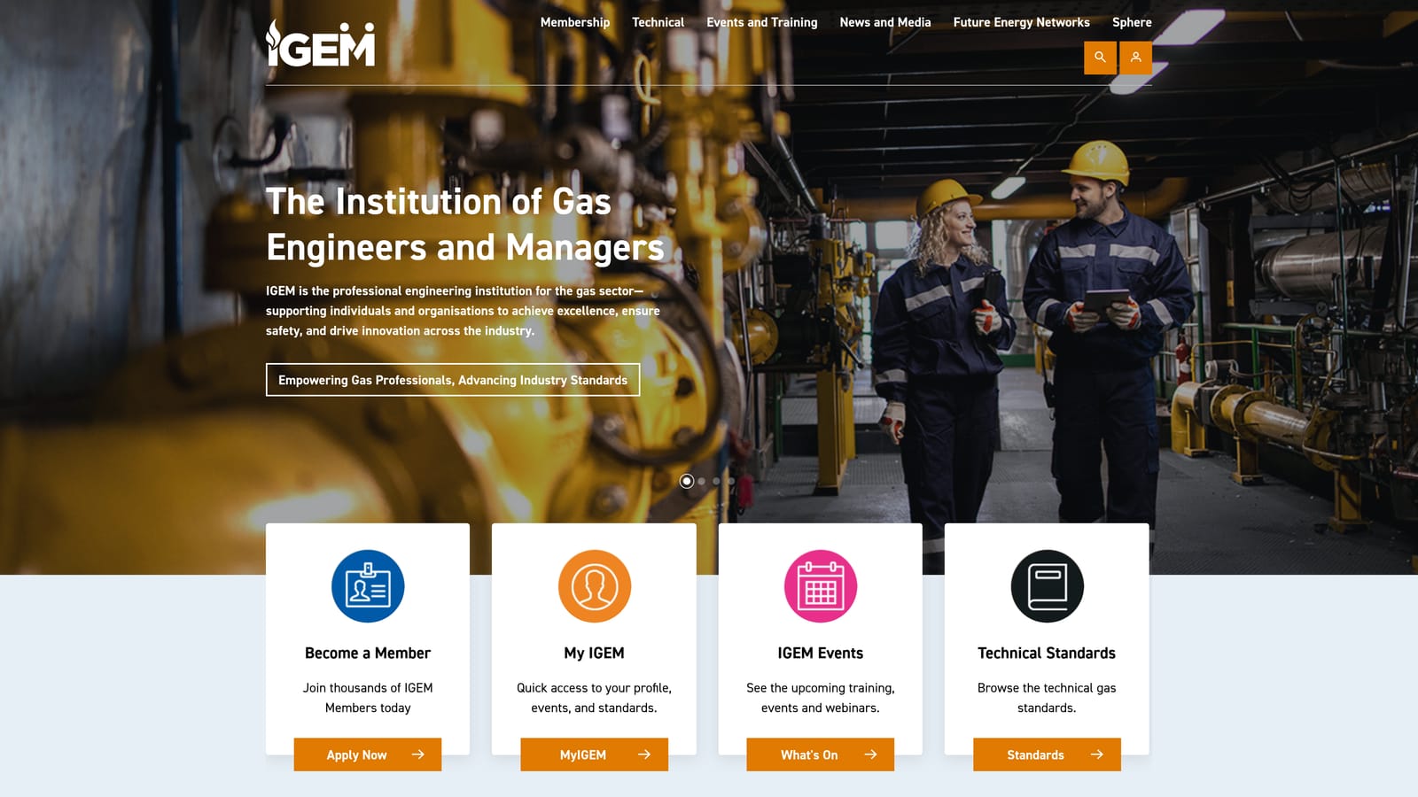 Screenshot of IGEM Guidance Documents — Service Interval Standards website
