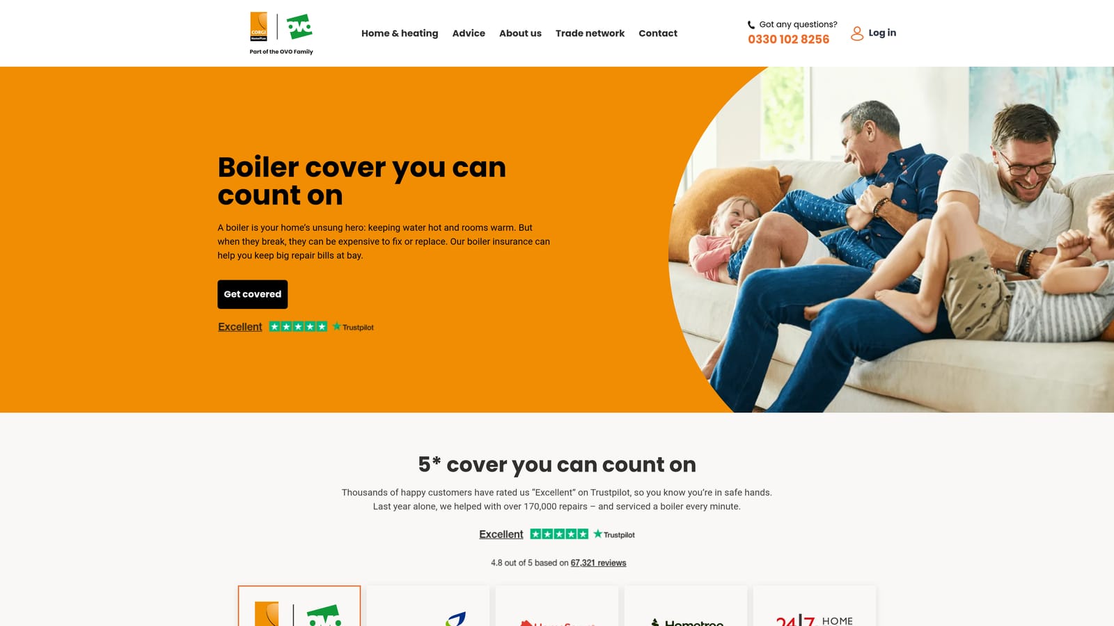 Screenshot of Corgi HomePlan website