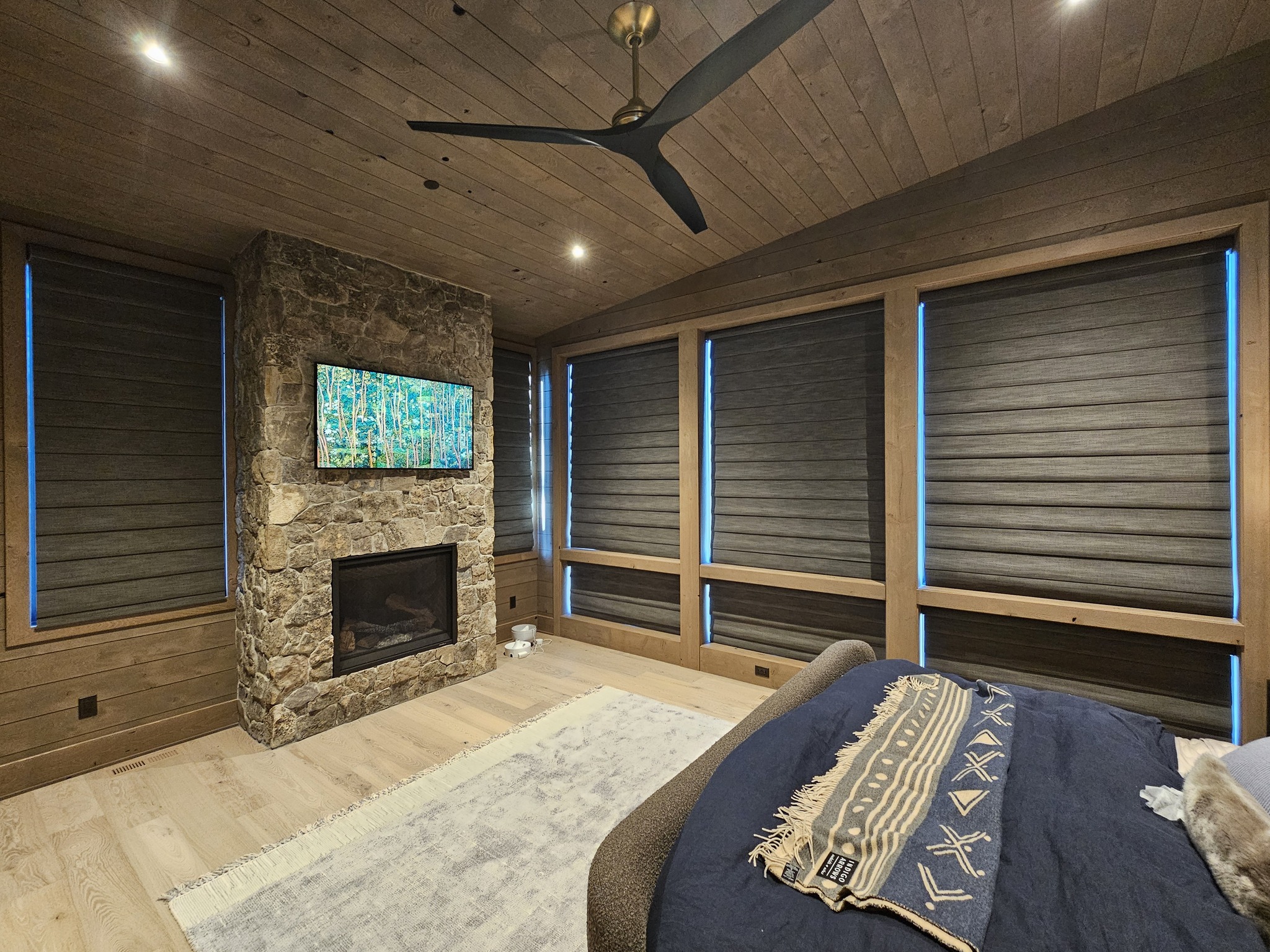 Bedroom with blackout blinds
