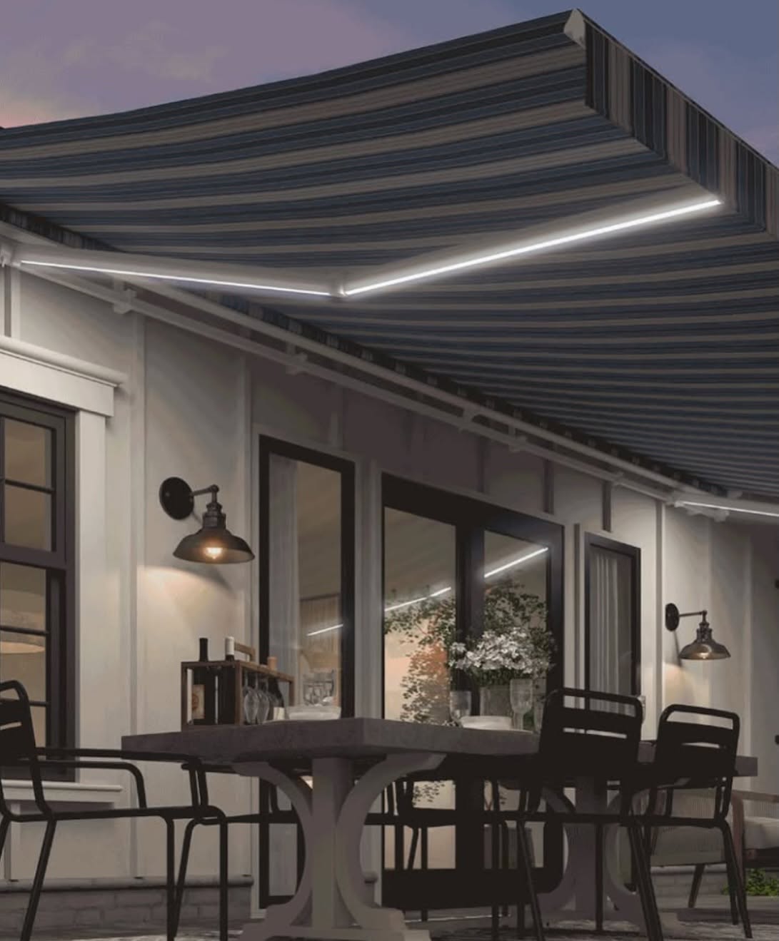Awning fabric and frame details