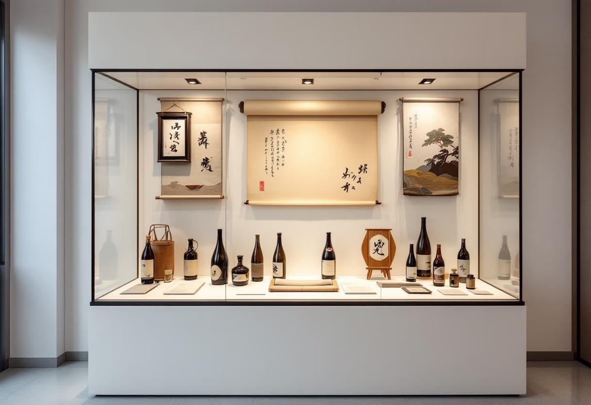 image of the restaurant history display (for a japanese restaurant)