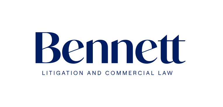 Bennett logo with text Litigation and Commercial Law beneath.
