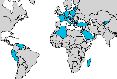 World map showing the 26 countries that have banned GMOs