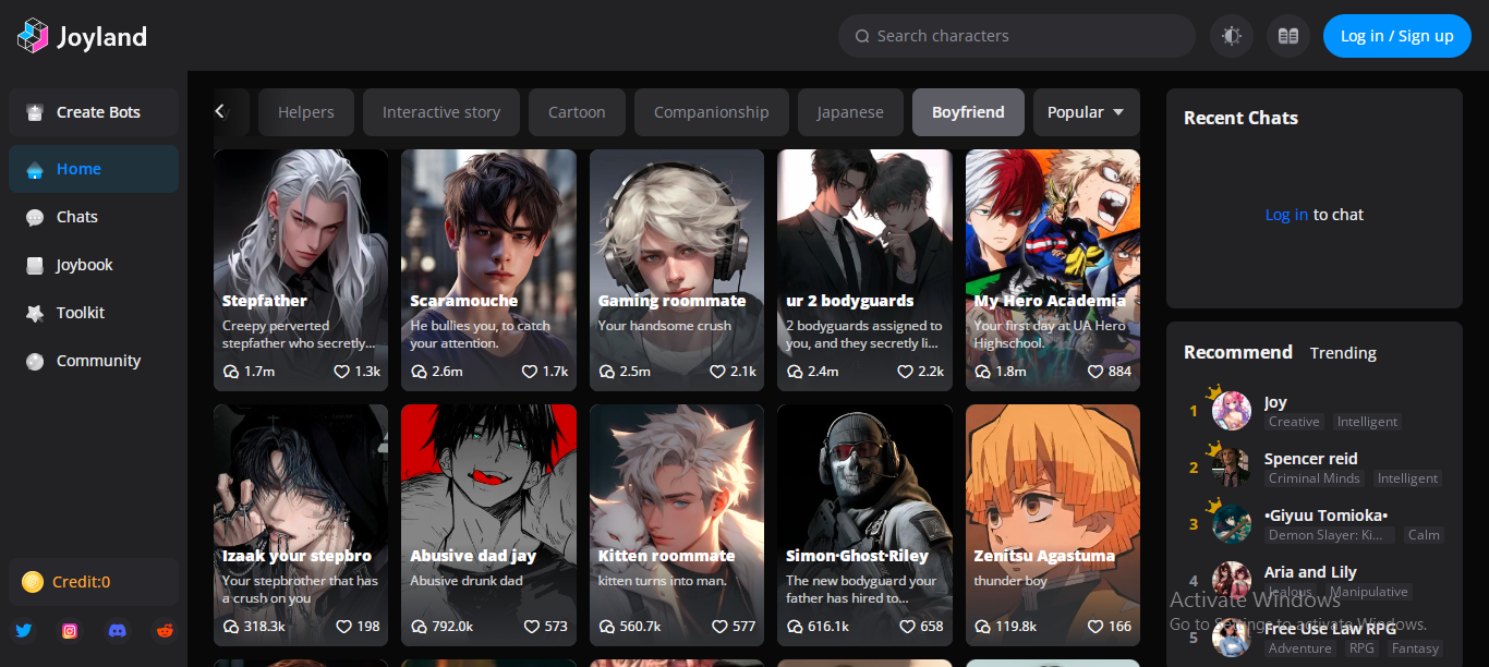 joyland AI Top AI boyfriend site
