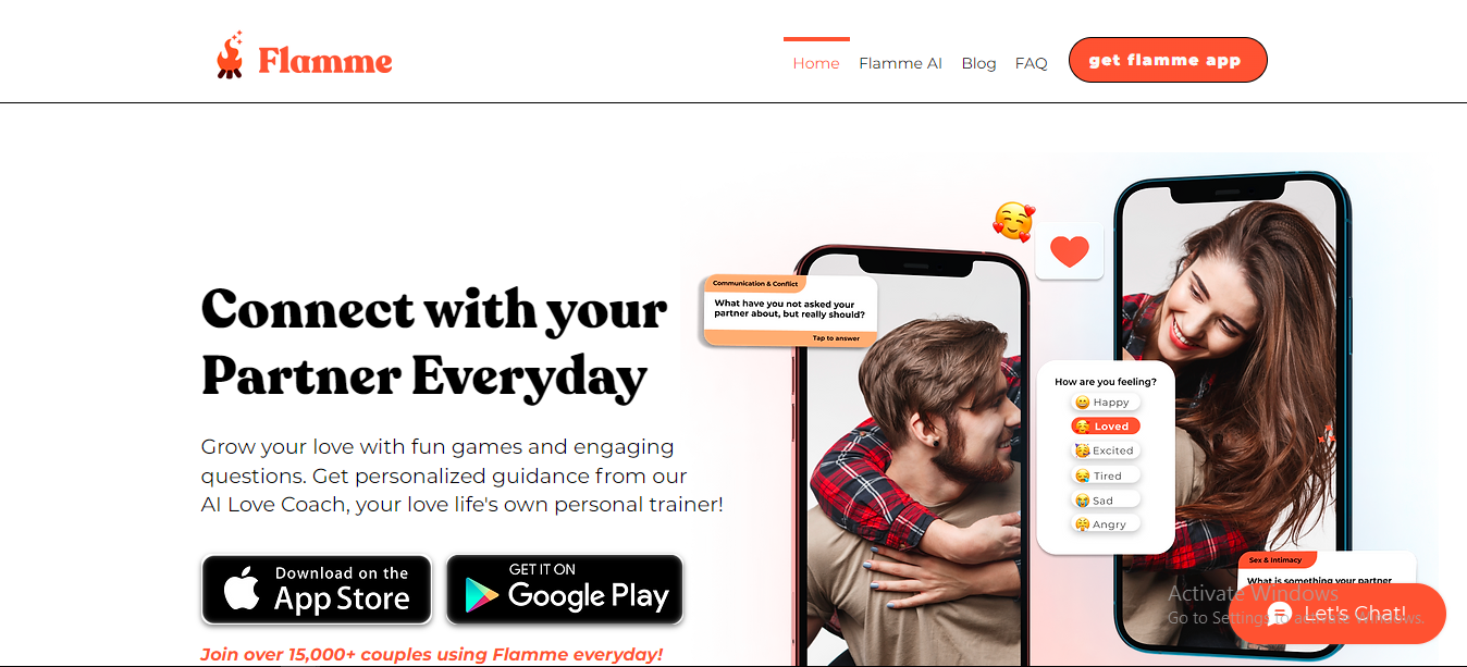 flammeAI connect with your partner everyday