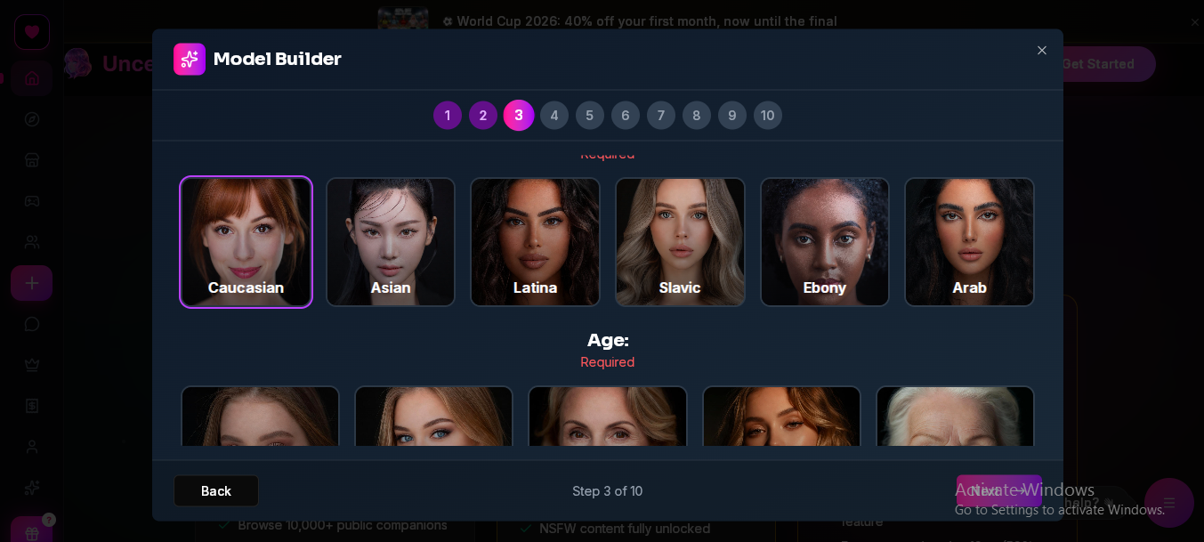 creating an ai girlfriend on Uncensy