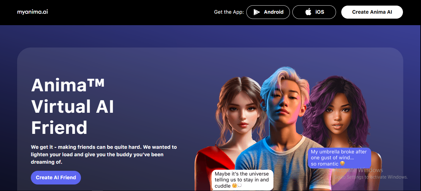 MyAnima AI grok like site for animes