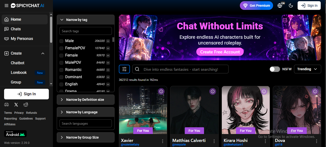 SpicyChatAI The Top AI NSFW Sexting Chatbot platforms