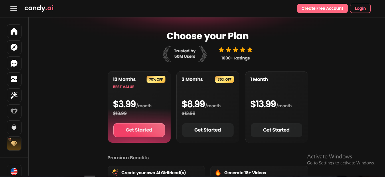 CandyAI Pricing Image