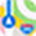 Illustration of multicolored curved lines and circles in blue, green, yellow, and orange on a white background.