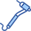 Icon of a dental drill tool in blue and white.
