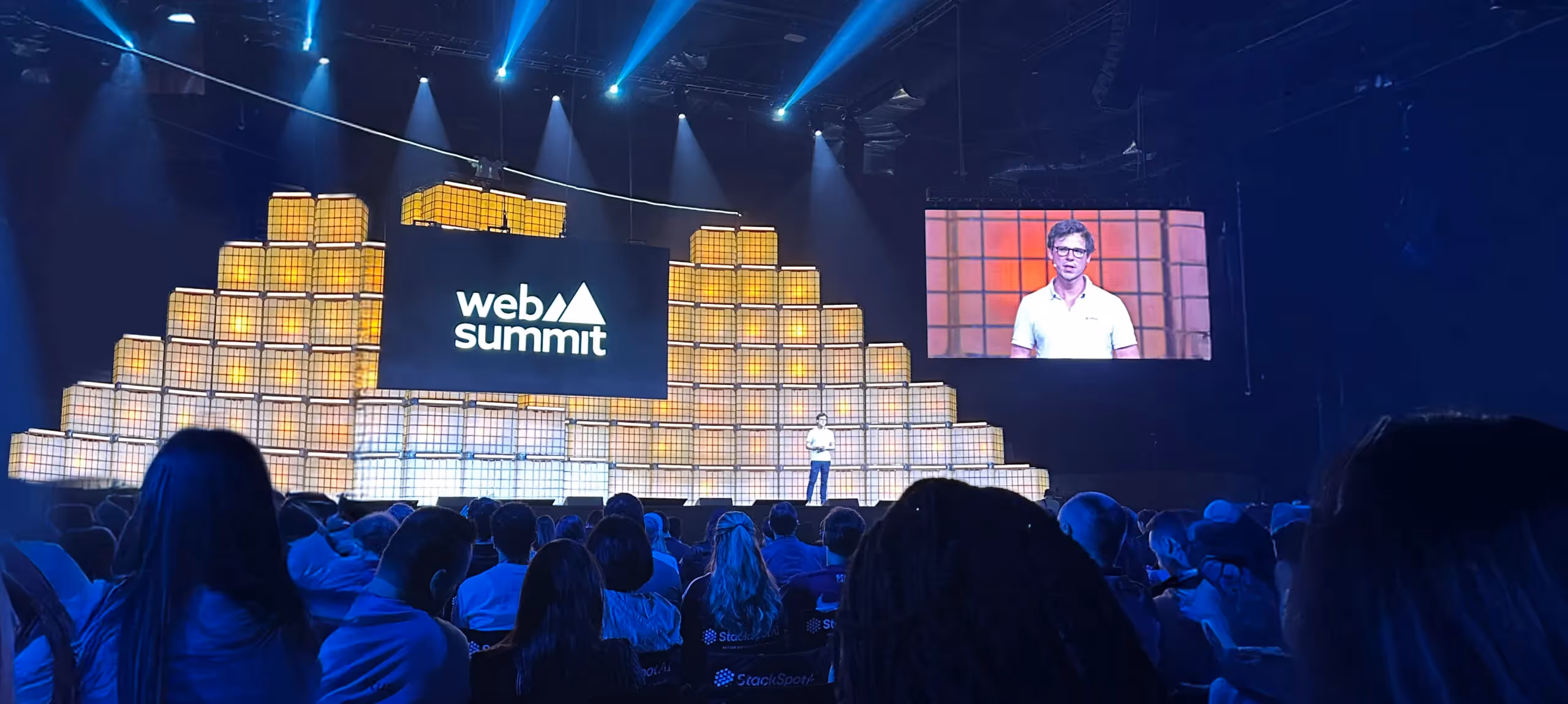 Felix Harteneck on stage at Web Summit Rio 2025